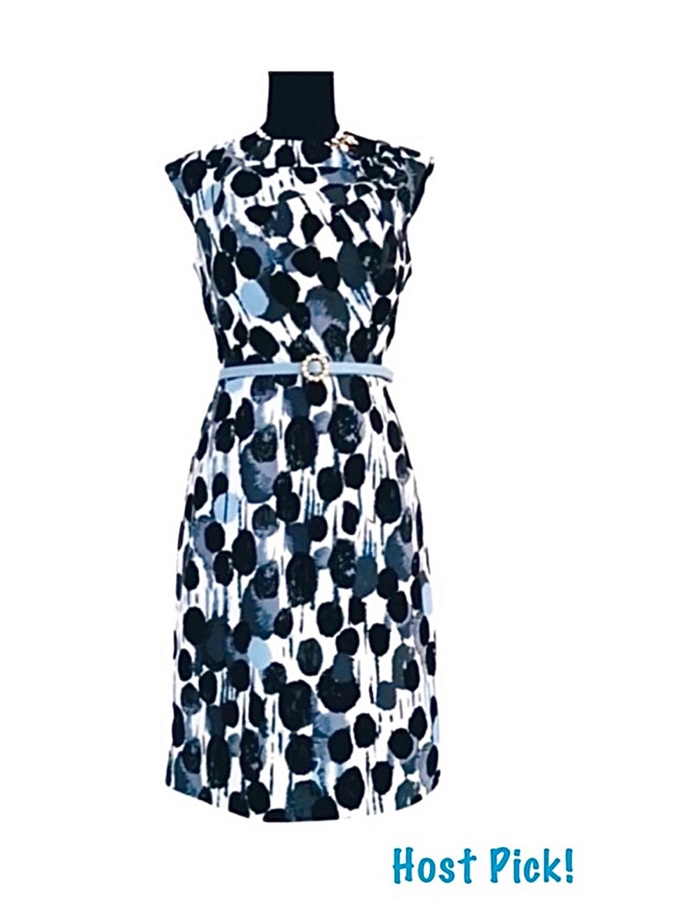 AB STUDIO ~ Women’s black white and baby blue A-line form fitting dress size 6